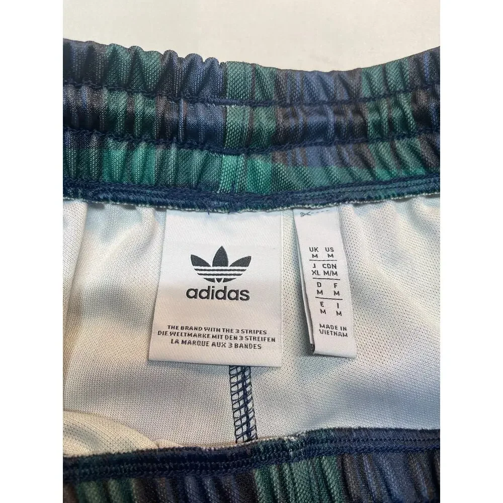 Adidas Originals Black Watch Plaid Shorts Men's Medium Green Navy Gold Trefoil - Picture 2 of 6